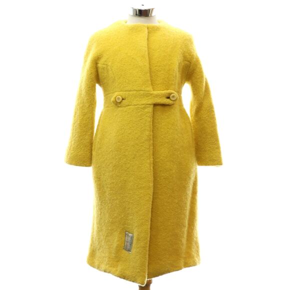 1960s CuddleCoat Girls Lemon Yellow Bouclé Wool Car Coat Union Made - Picture 2 of 7